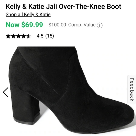 Black knee high heel boots. - Picture 2 of 2